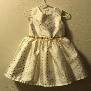 Gold & Cream Polka Dot Dress + Sweater